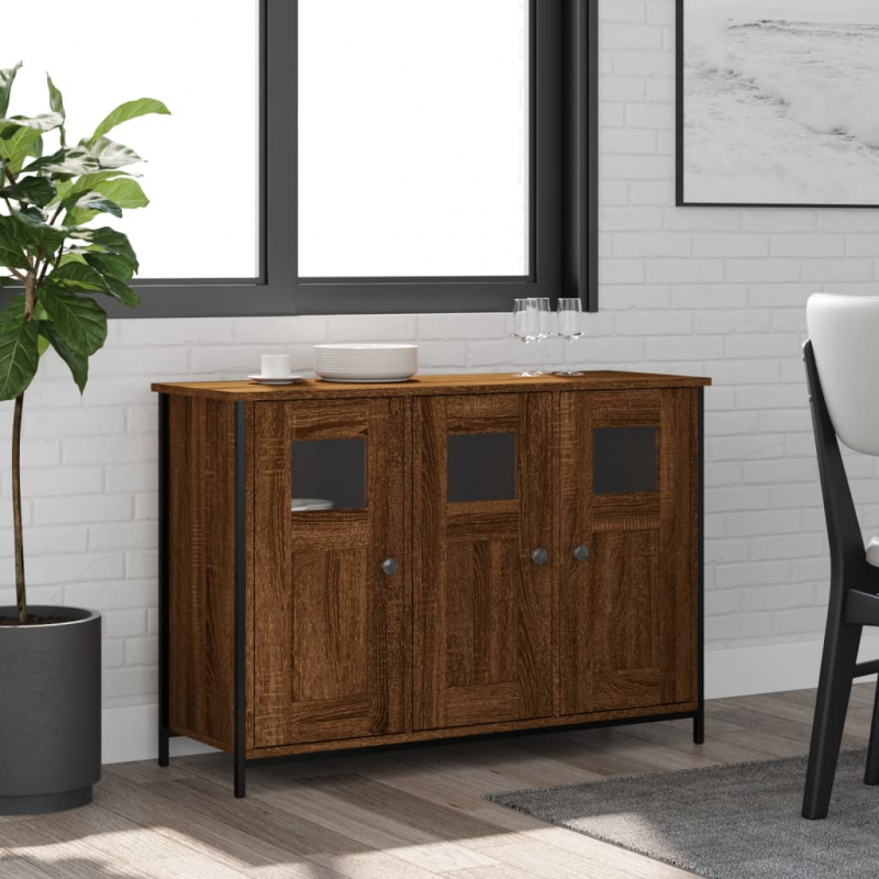 Sideboard Braun Eichen-Optik 100x35x70 cm Holzwerkstoff