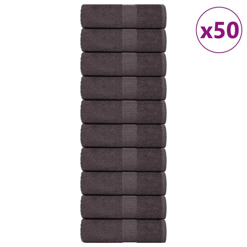 Seiftücher 50 Stk. Anthrazit 30x30 cm 360 g/m² 100% Baumwolle