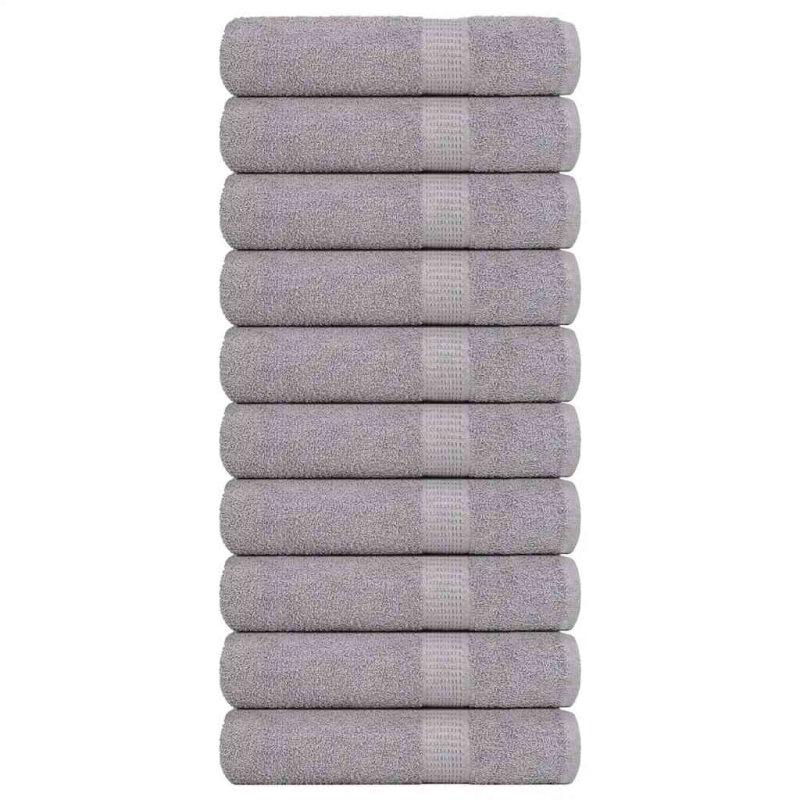 Handtücher 10 Stk. Grau 50x100 cm 360 g/m² 100% Baumwolle