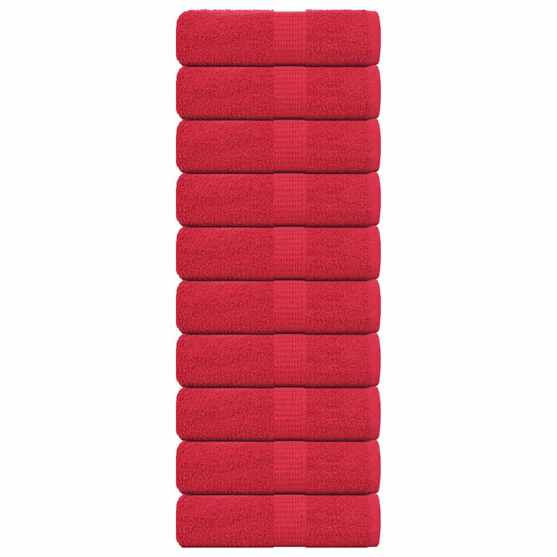 Seiftücher 10 Stk. Rot 30x30 cm 360 g/m² 100% Baumwolle
