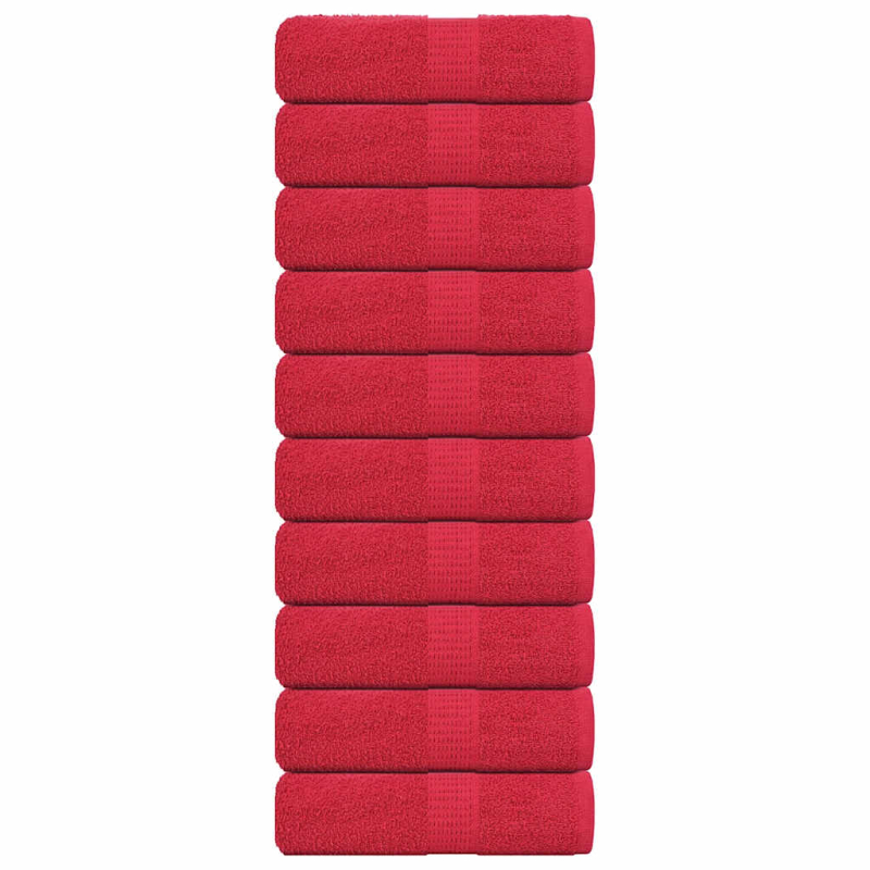 Gästetücher 10 Stk. Rot 30x50 cm 360 g/m² 100% Baumwolle