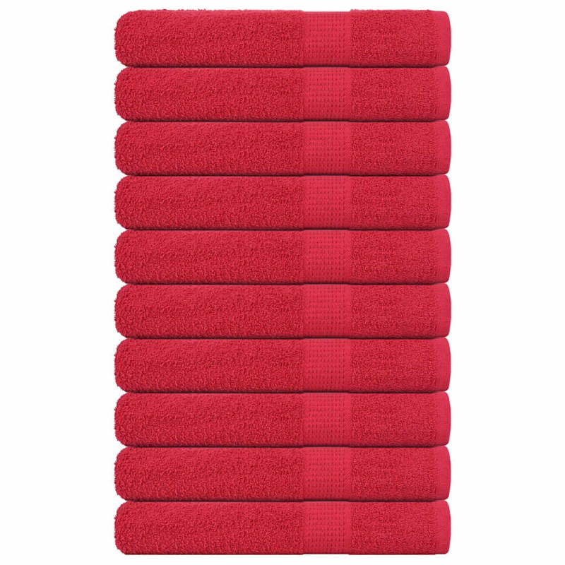 Saunatücher 10 Stk. Rot 80x200 cm 360 g/m² 100% Baumwolle