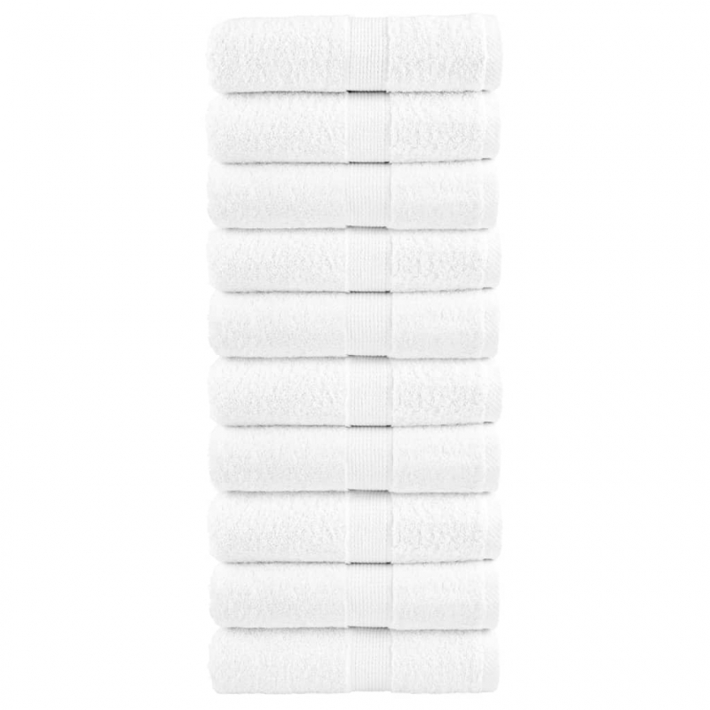 Premium-Gästetücher SOLUND 10 Stk. Weiß 30x50cm 600 g/m²