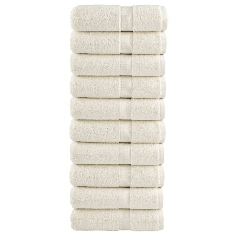 Premium-Seiftücher SOLUND 10 Stk. Cremeweiß 30x30 cm 600 g/m²