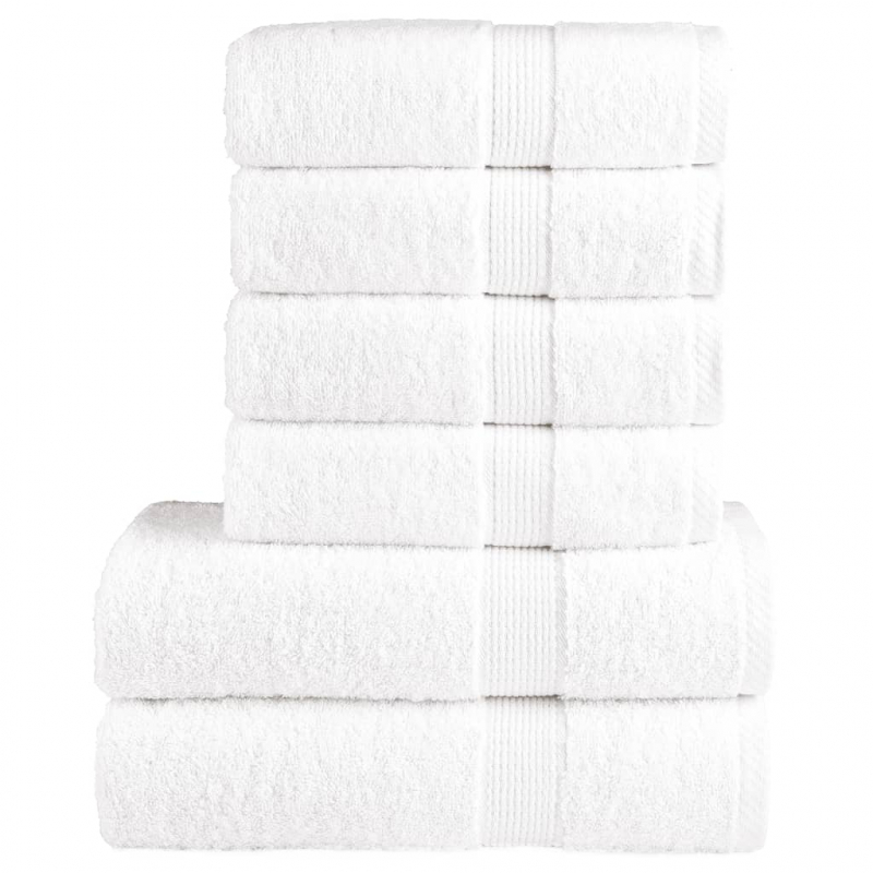 6 tlg. Premium-Handtuch-Set SOLUND Weiß 600 g/m²