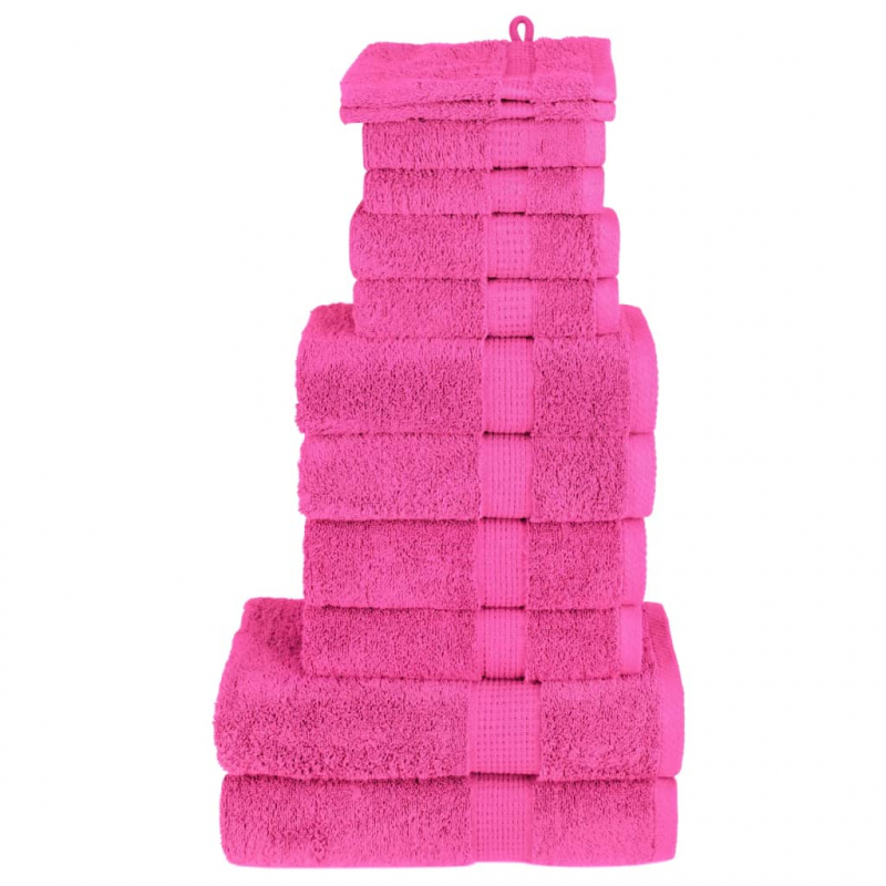 12 tlg. Premium-Handtuch-Set SOLUND Rosa 600 g/m²