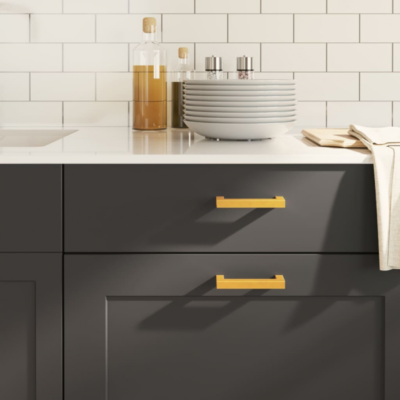 Möbelgriffe 10 Stk. Golden 96 mm Edelstahl