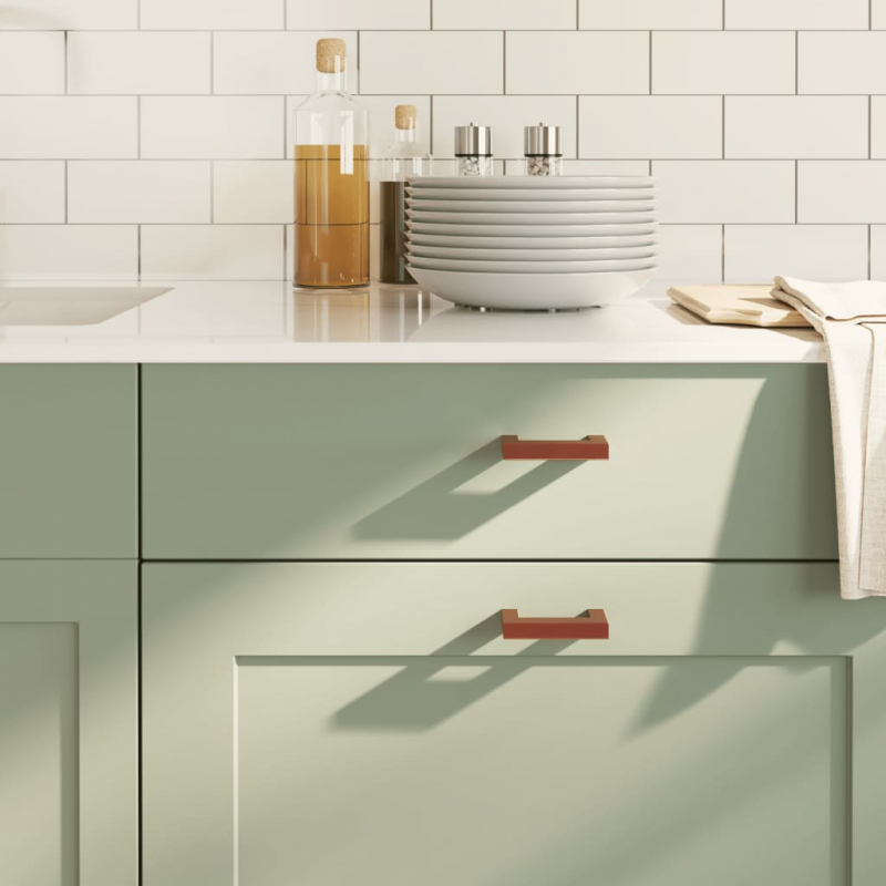 Möbelgriffe 10 Stk. Bronzen 64 mm Edelstahl