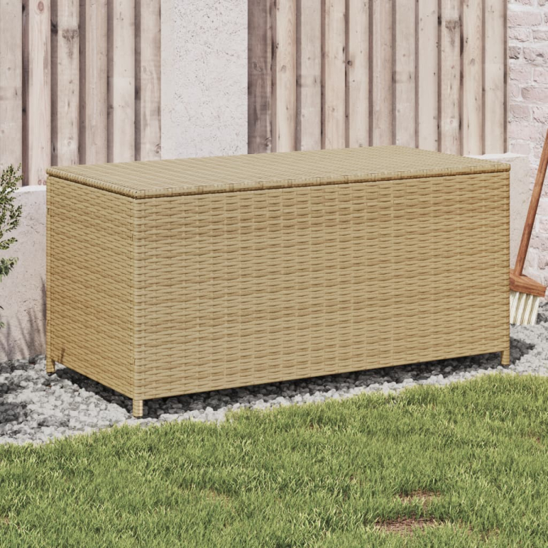 Gartentruhe Beige 190L Poly Rattan