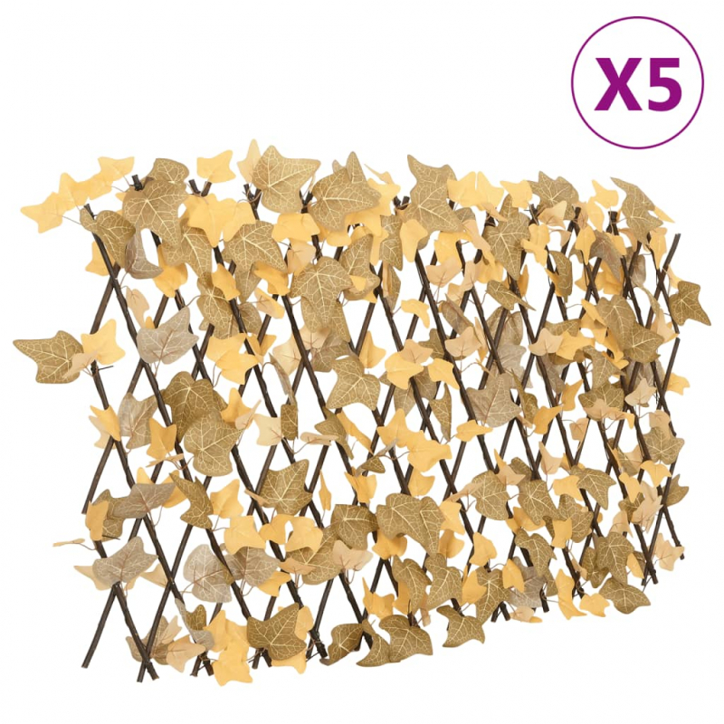 Rankgitter mit Künstlichen Ahornblättern 5 Stk. Orange 180x60cm