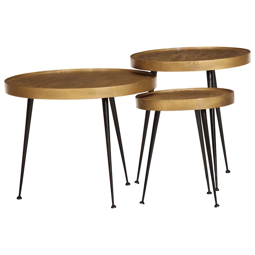 Couchtisch 3 Stk. Golden Holzwerkstoff