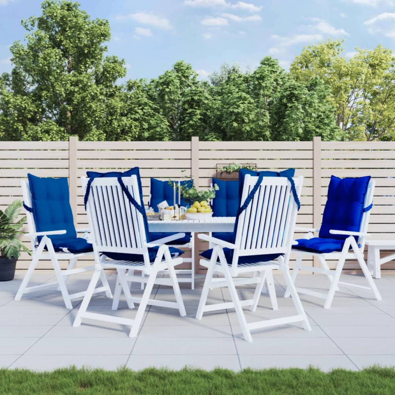 Hochlehner-Auflagen 6 Stk. Königsblau Oxford-Gewebe