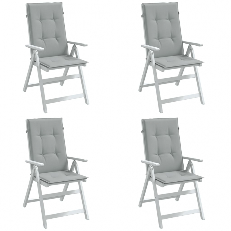 Hochlehner-Auflagen 4 Stk. Melange Hellgrau 120x50x4 cm Stoff