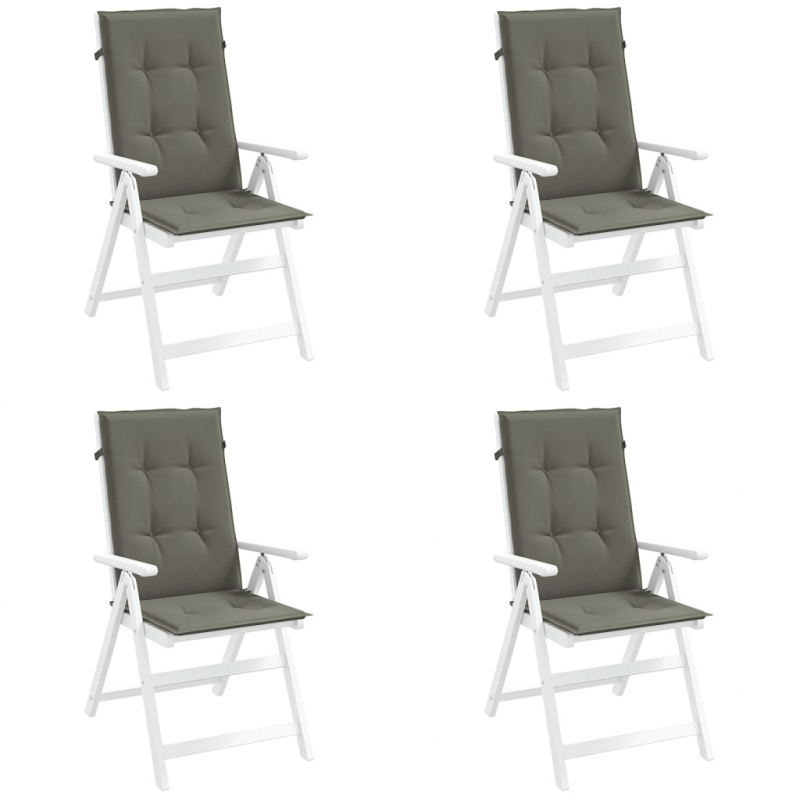 Hochlehner-Auflagen 4 Stk. Melange Dunkelgrau 120x50x4 cm Stoff