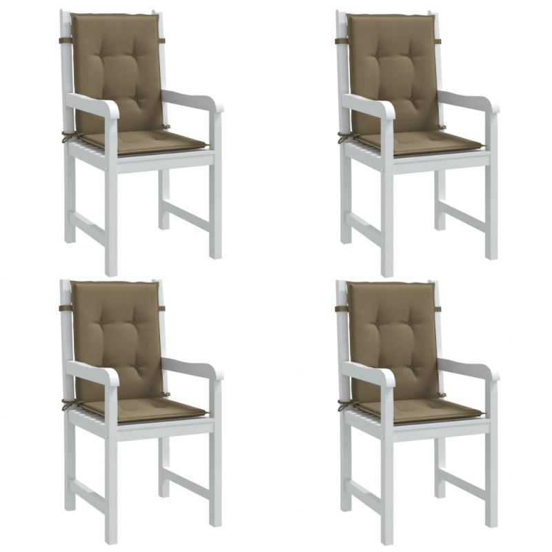 Niedriglehner-Auflagen 4 Stk. Melange Taupe 100x50x4 cm Stoff