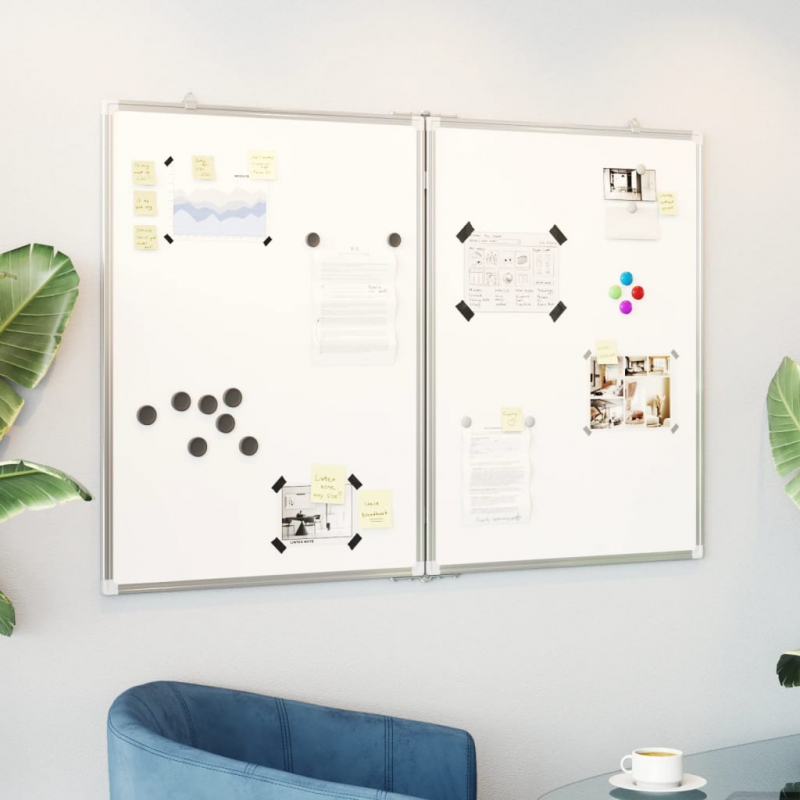 Magnetisches Whiteboard Klappbar 120x100x1,7 cm Aluminium