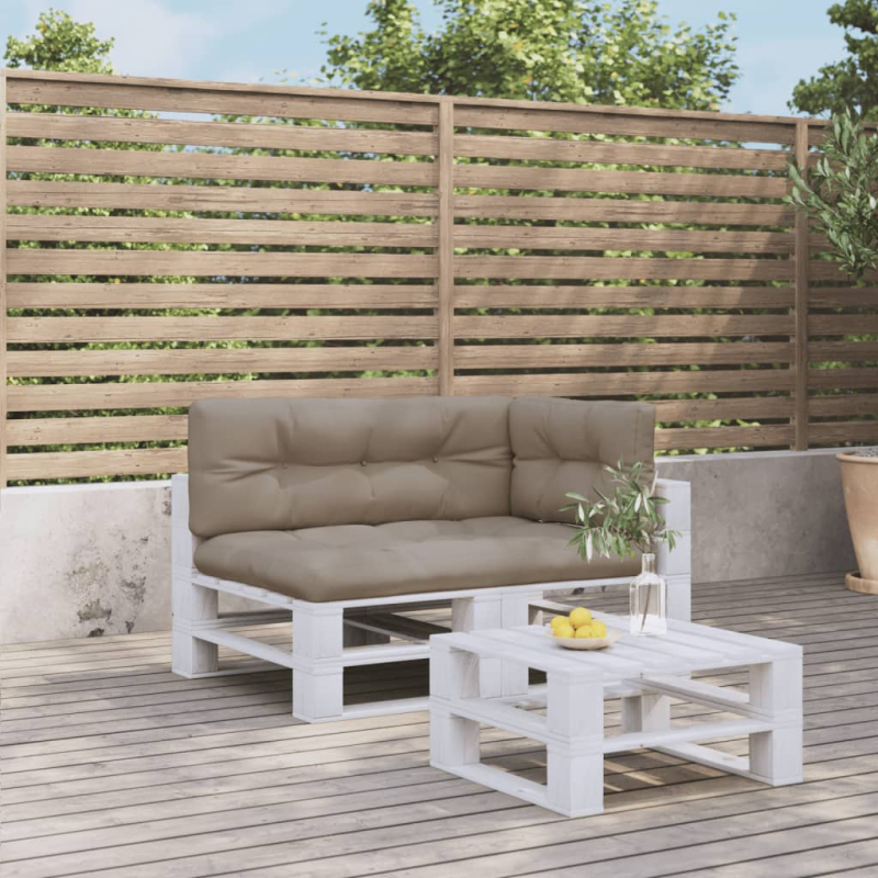 Palettenkissen 3-tlg. Taupe Stoff