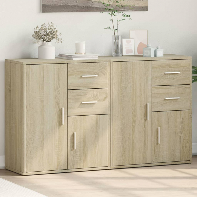 Sideboards 2 Stk. Sonoma-Eiche 60x31x70 cm Holzwerkstoff