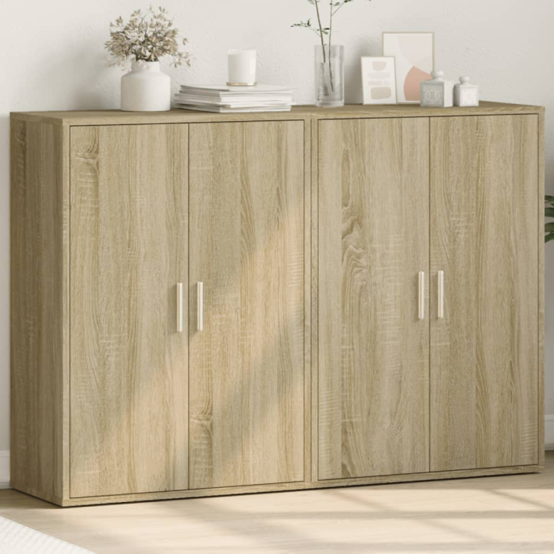 Sideboards 2 Stk. Sonoma-Eiche 60x31x84 cm Holzwerkstoff