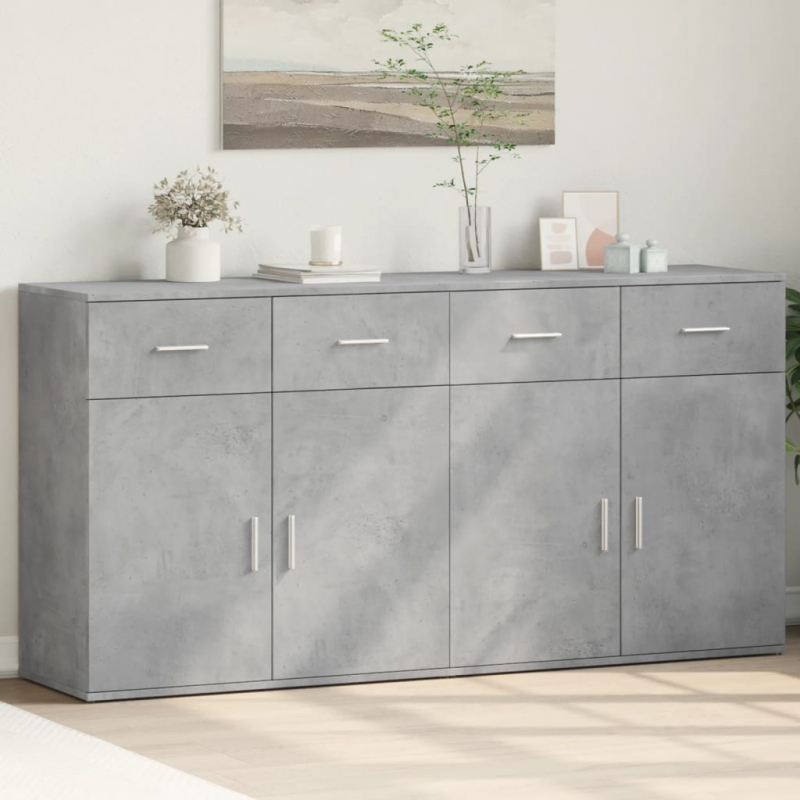 Sideboards 2 Stk. Betongrau 79x38x80 cm Holzwerkstoff