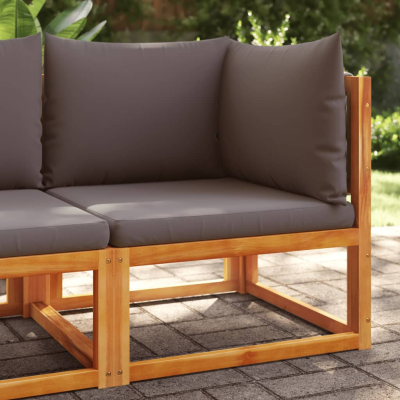 Garten-Ecksofa mit Kissen Massivholz Akazie