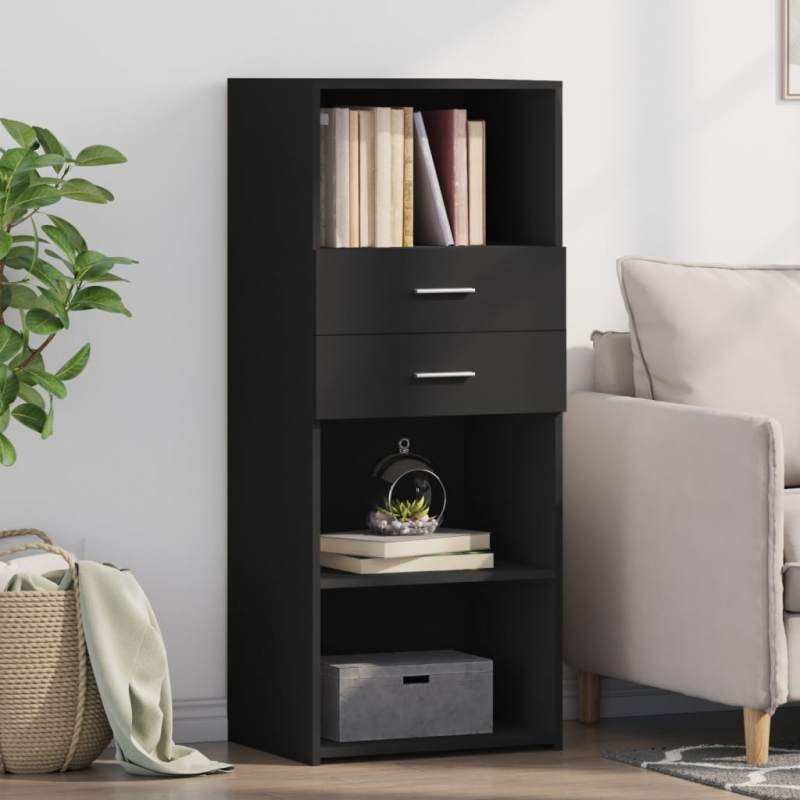 Highboard Schwarz 50x42,5x124 cm Holzwerkstoff