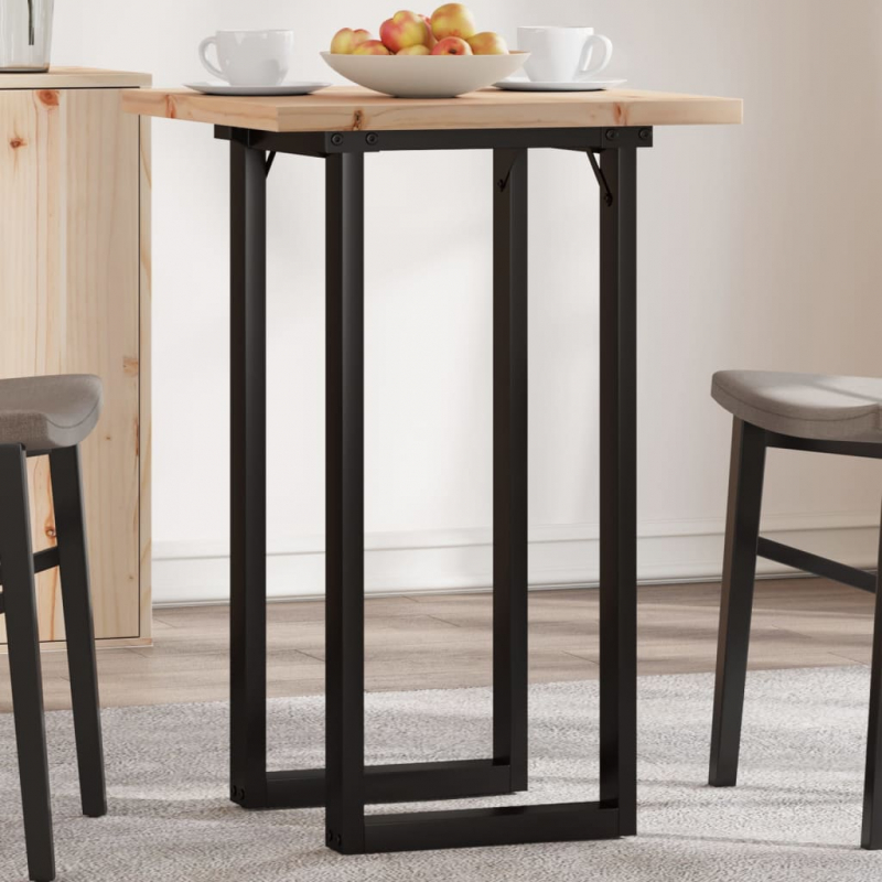 Esstisch O-Gestell 50x50x75,5 cm Massivholz Kiefer & Stahl