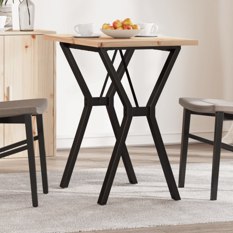 Esstisch Y-Gestell 80x50x75,5 cm Massivholz Kiefer & Stahl