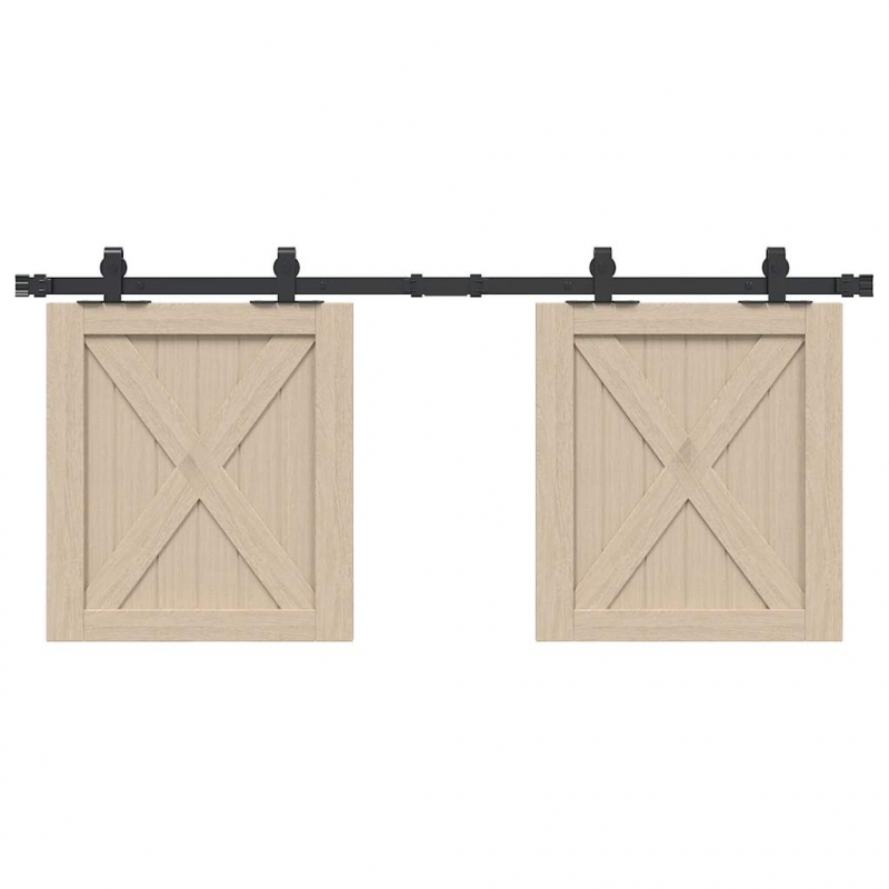 Schiebetürbeschlag Set für Schranktüren 122 cm Karbonstahl