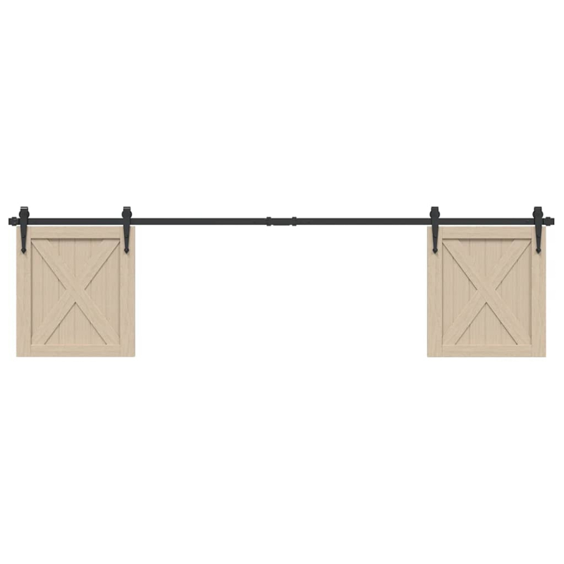 Schiebetürbeschlag Set für Schranktüren 200 cm Karbonstahl