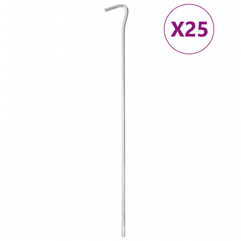 Zeltheringe 25 Stk. 30 cm Ø7 mm Verzinkter Stahl