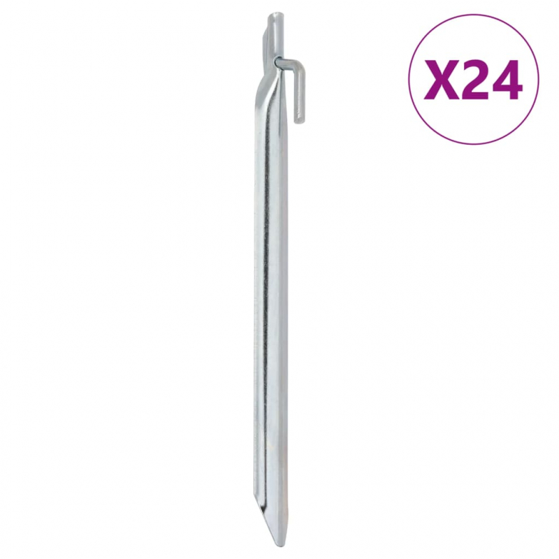 Zeltheringe 24 Stk. V-Form 25 cm Ø20 mm Verzinkter Stahl