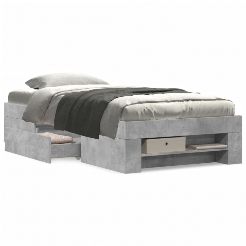 Bettgestell Betongrau 90x200 cm Holzwerkstoff