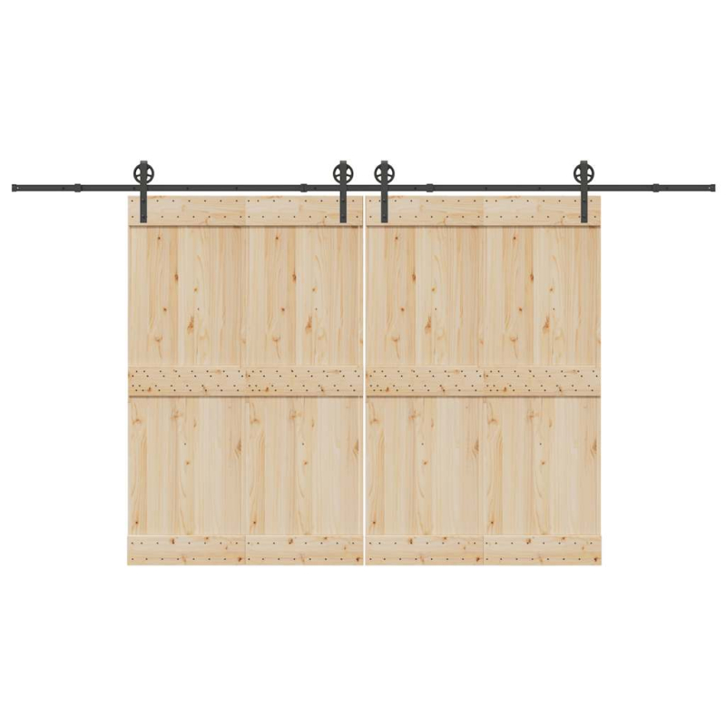 Schiebetürbeschlag-Set 400 cm Stahl Schwarz