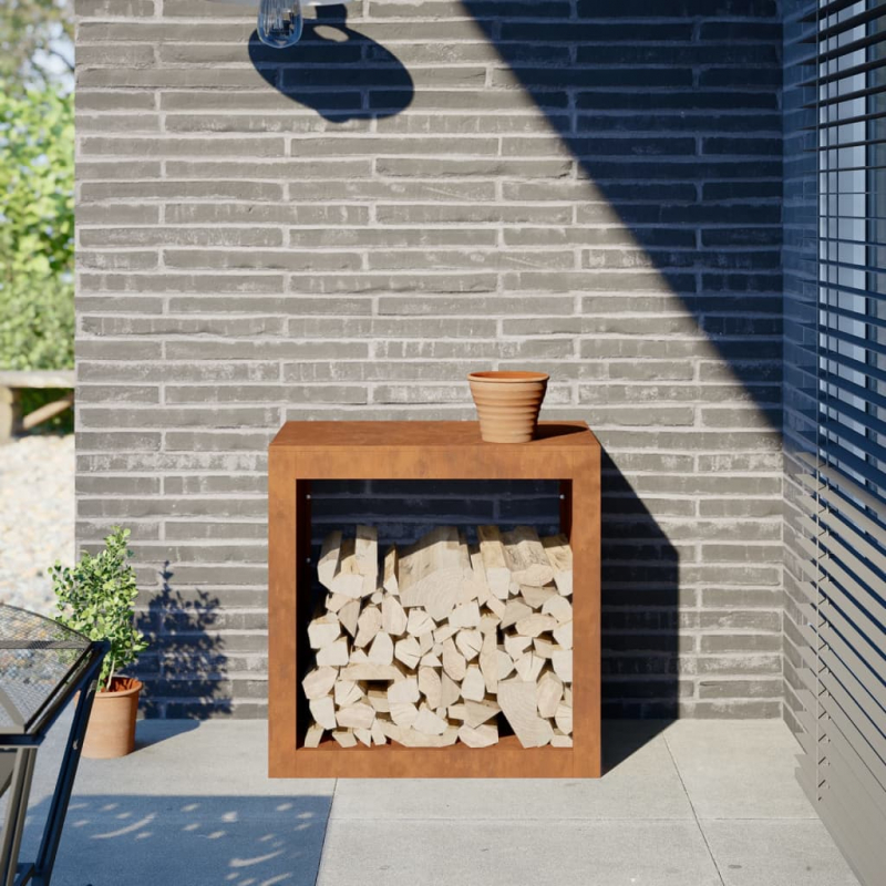 Brennholzregal 60x40x60 cm Wetterfester Stahl