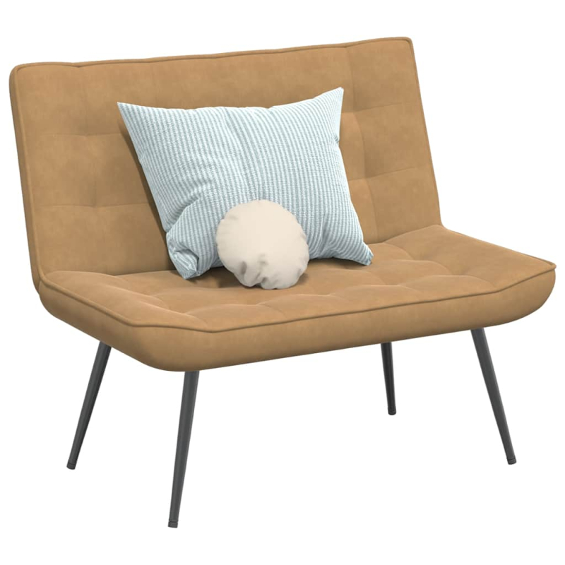 Sitzbank Braun 110x74x84 cm Samt