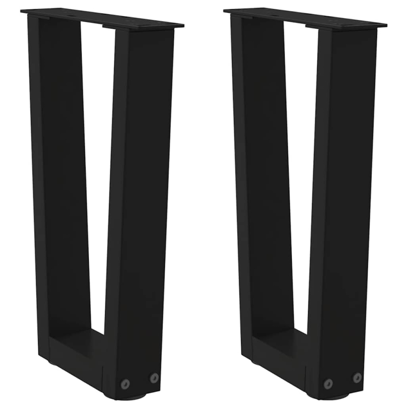 Esstisch Beine V-Form 2 Stück Schwarz 28x(42-43,3) cm Stahl