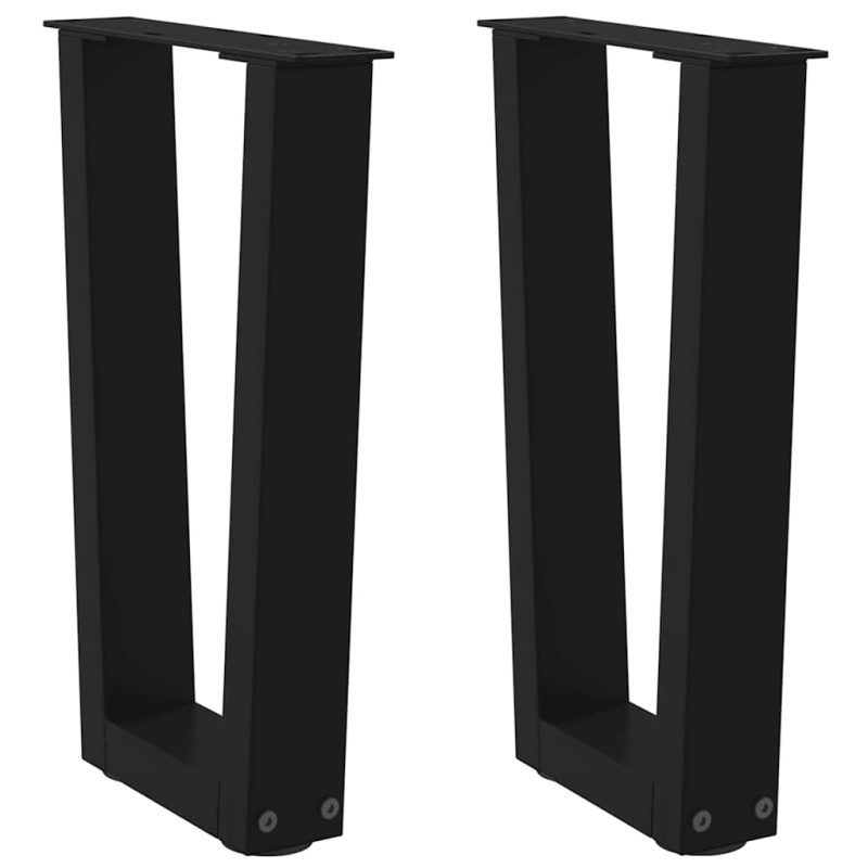 Esstisch Beine V-Form 2 Stück Schwarz 38x(42-43,3) cm Stahl