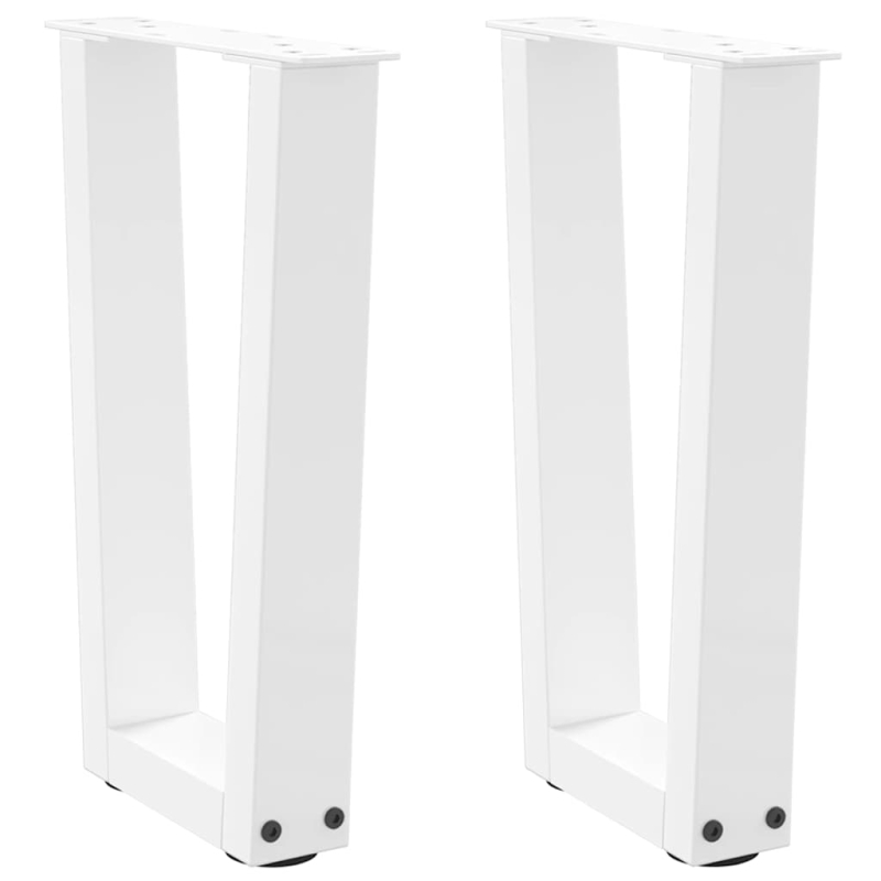 Esstisch Beine V-Form 2 Stück Weiß 38x(42-43,3) cm Stahl