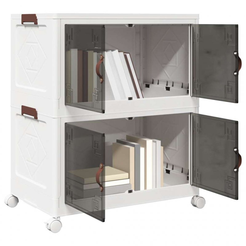 Aufbewahrungsbox mit Rädern Stapelbar 2-stöckig 75 L 64x40x76cm