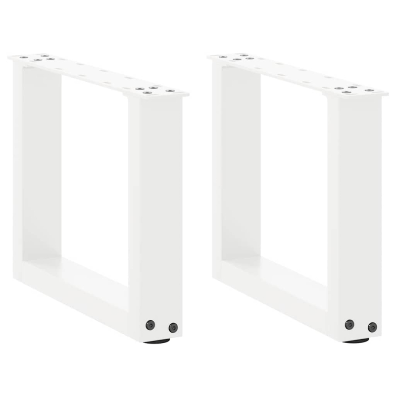 Couchtischbeine U-Form 2 Stk. Weiß 30x(30-31) cm Stahl