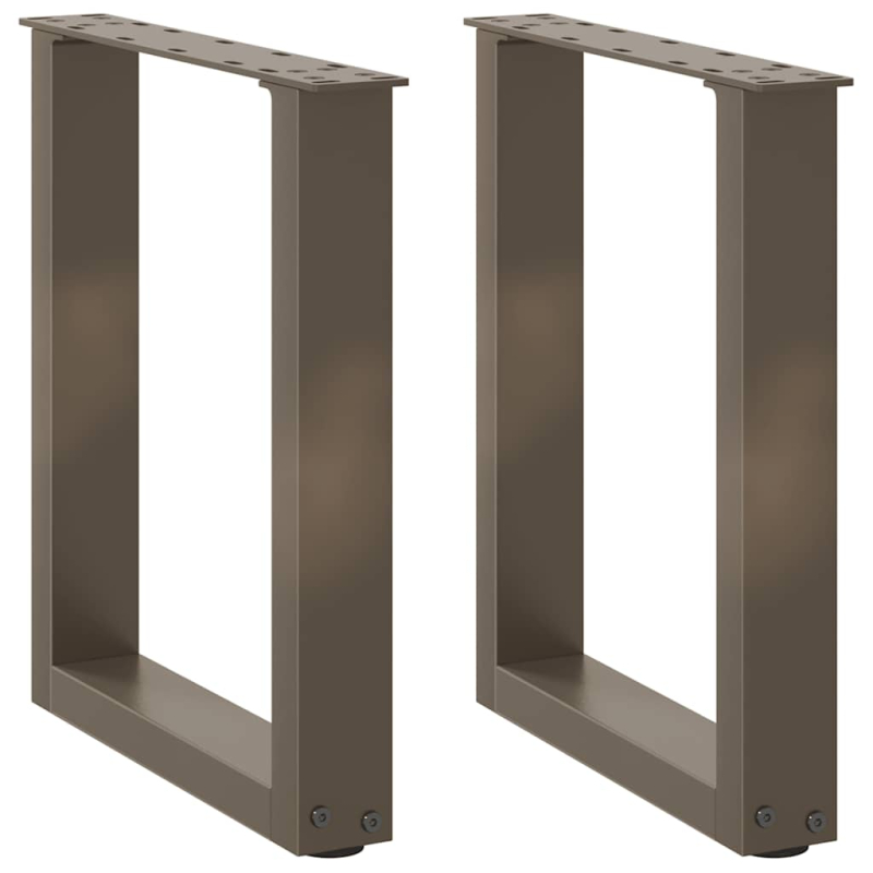 Couchtischbeine U-Form 2 Stk. Naturstahl 38x(42-43) cm Stahl