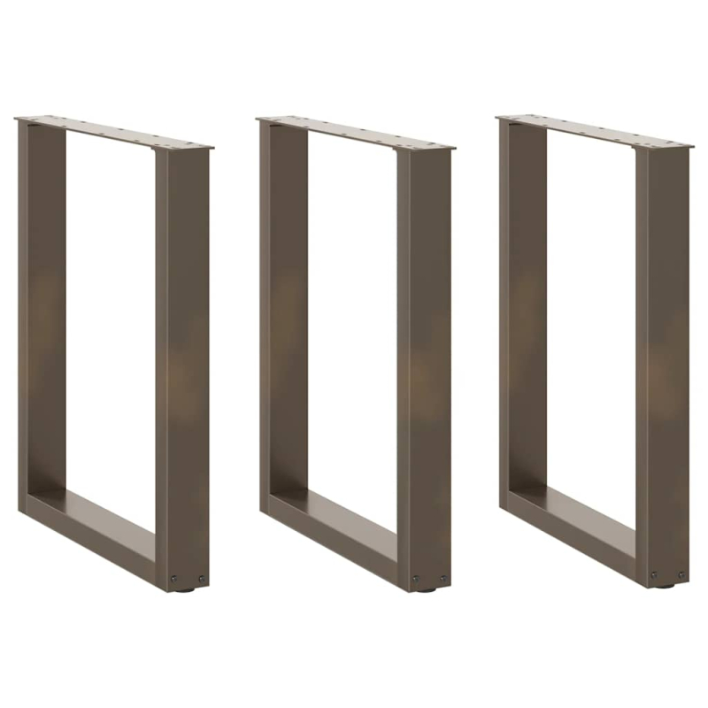 Couchtischbeine U-Form 3 Stk. Naturstahl 70x(72-73) cm Stahl