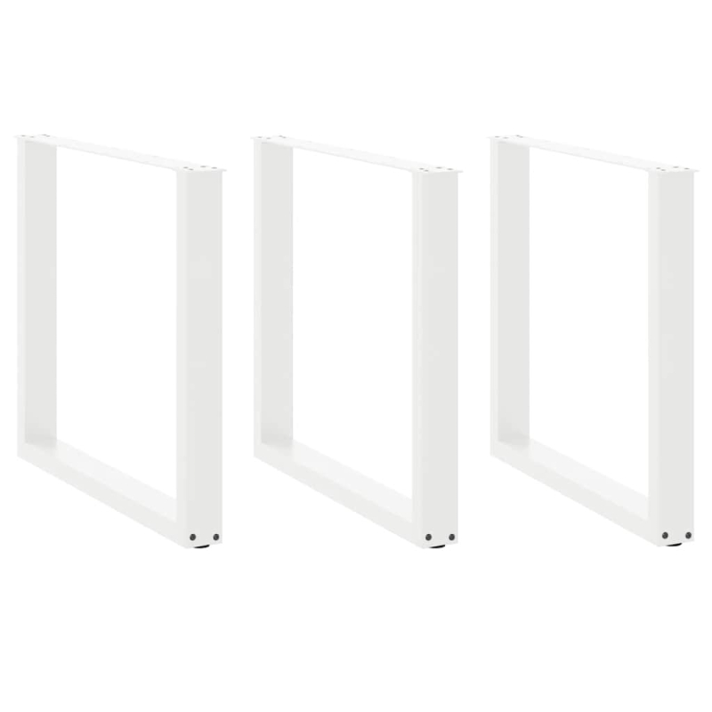 Couchtischbeine U-Form 3 Stk. Weiß 90x(72-73) cm Stahl