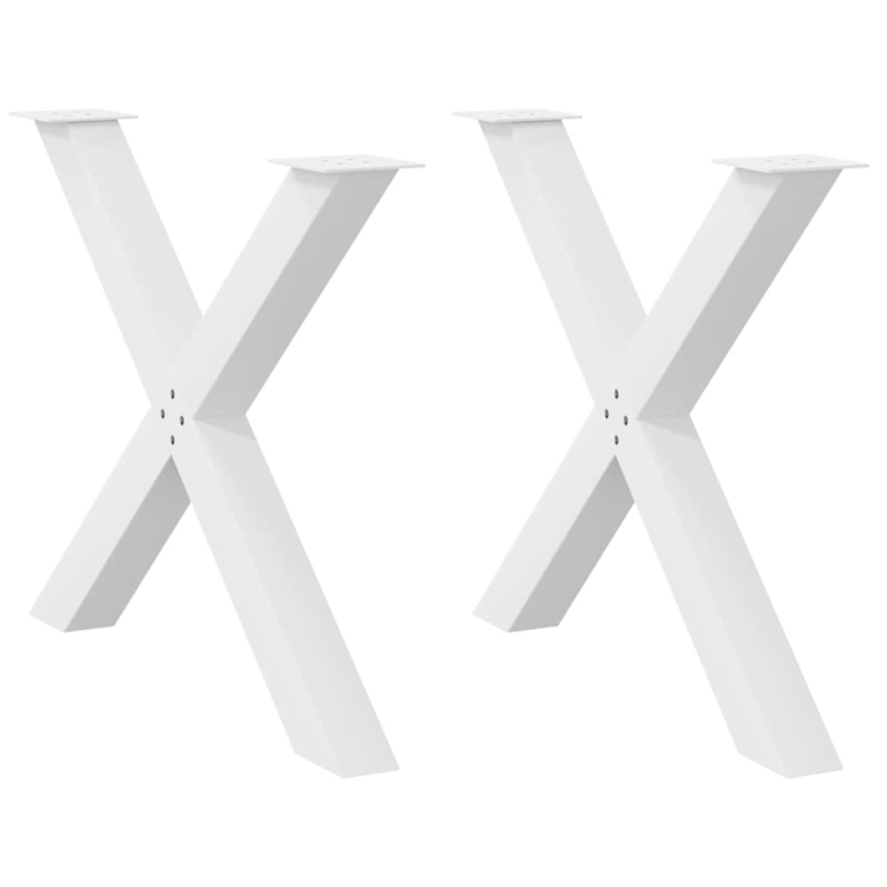 Esstischbeine X-Form 2 Stk. Weiß 90x(72-73) cm Stahl