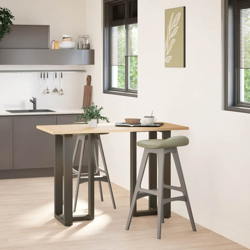 Bartischbeine T-Form 2 Stk. Naturstahl 40x35x(90-91) cm Stahl