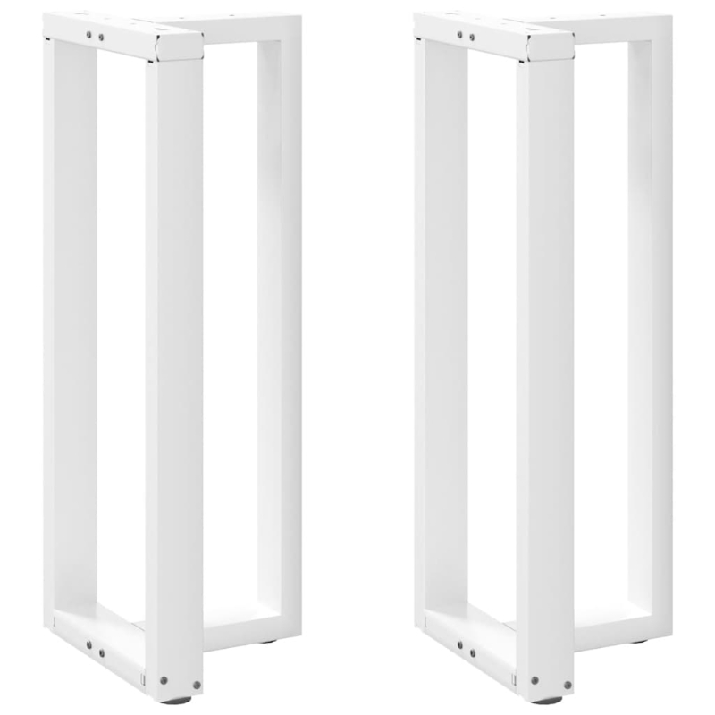 Bartischbeine T-Form 2 Stk. Weiß 40x35x(100-101) cm Stahl