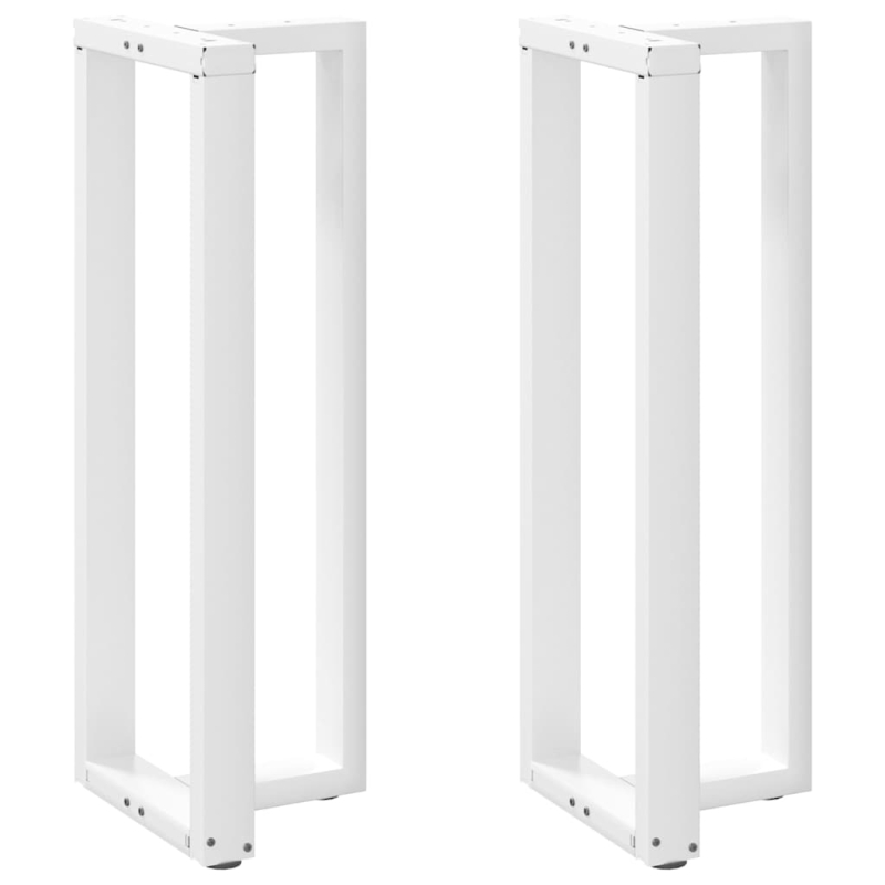 Bartischbeine T-Form 2 Stk. Weiß 50x35x(110-111) cm Stahl