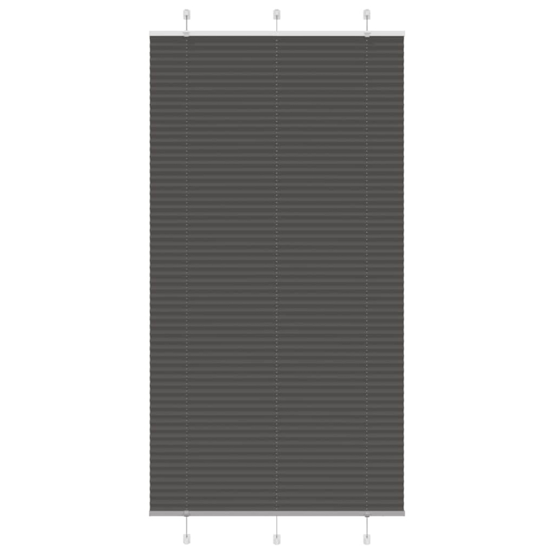 Plissee Schwarz 100x200 cm Stoffbreite 99,4 cm Polyester