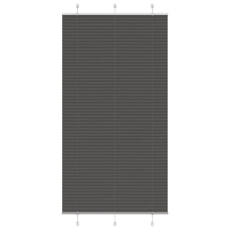 Plissee Schwarz 110x200 cm Stoffbreite 109,4 cm Polyester